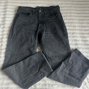 Abercrombie & Fitch Mens US 31 Black Wash Denim Straight Leg Jeans